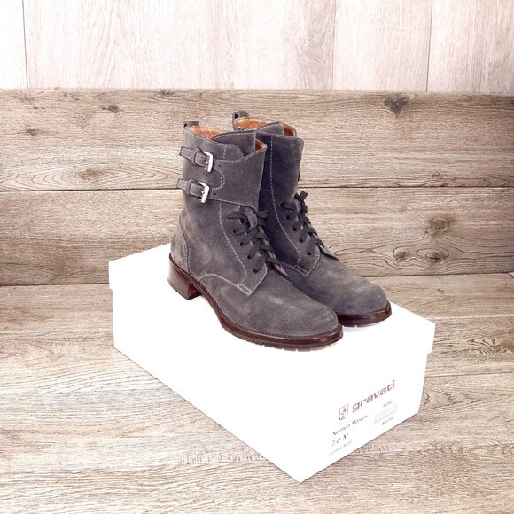 $ 1095 Neiman Marcus GRAVATI Women's 7 M Boot 4666 Grey Suede * add $15 Trees - Picture 14 of 15
